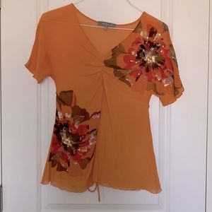 MM Couture orange floral top-S